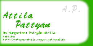 attila pattyan business card